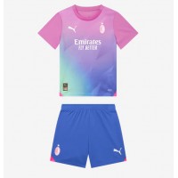 Camisa de Futebol AC Milan Equipamento Alternativo Infantil 2023-24 Manga Curta (+ Calças curtas)
